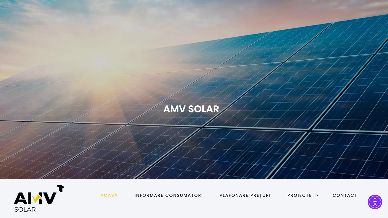 Pagina oficiala AMV Solar, furnizor de energie
