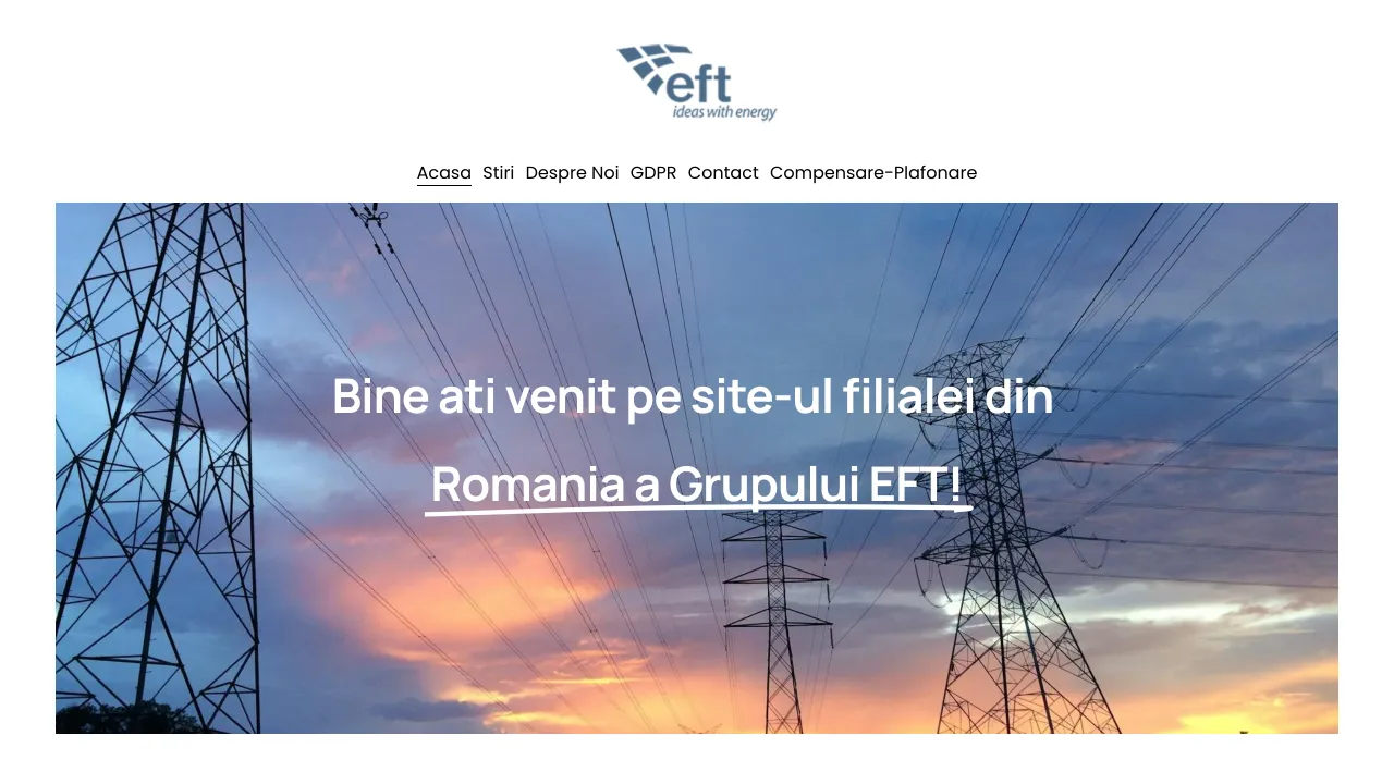 Pagina oficiala EFT Furnizare, furnizor de energie