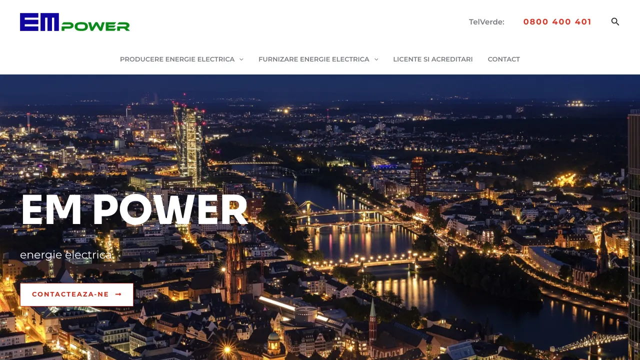 Pagina oficiala EM POWER S.R.L., furnizor de energie