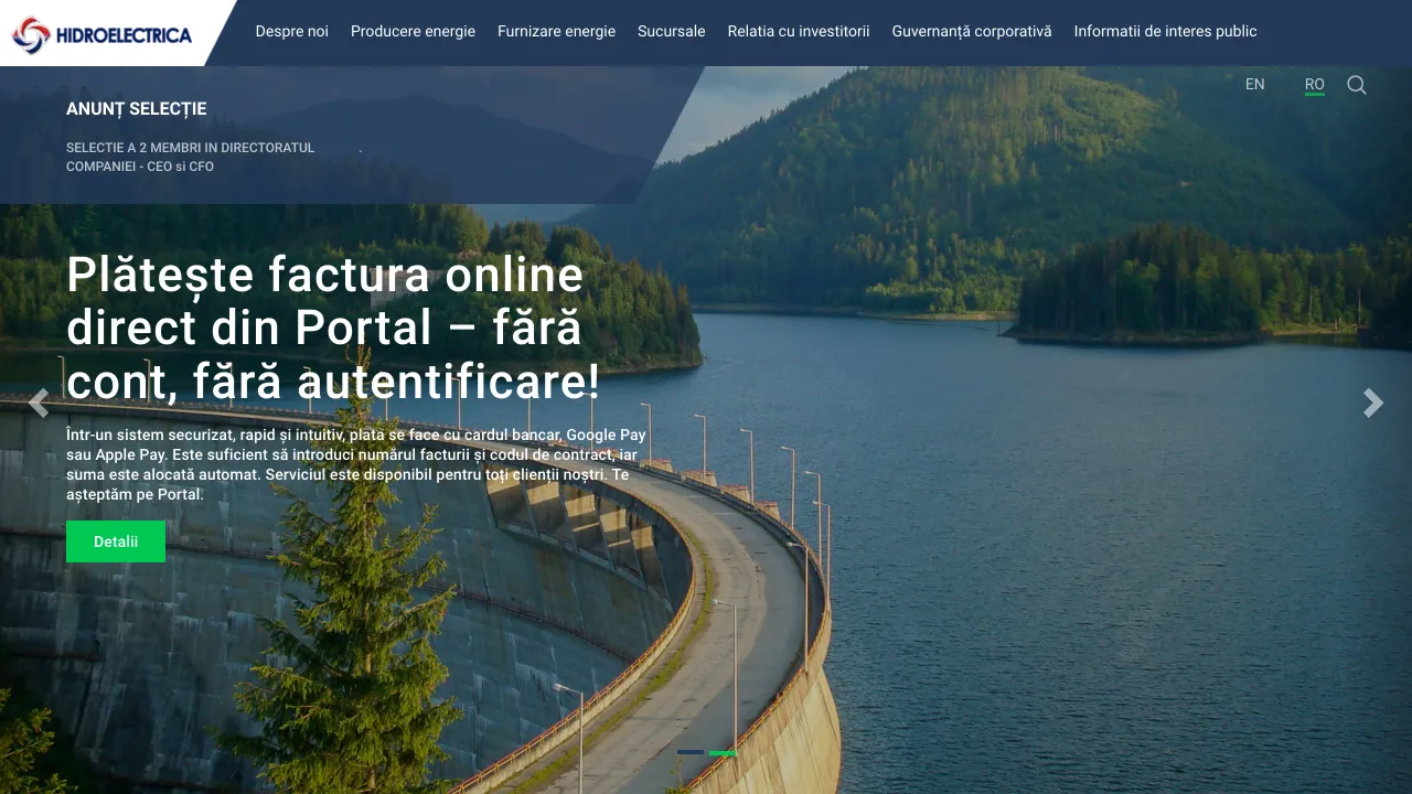 Site oficial Hidroelectrica