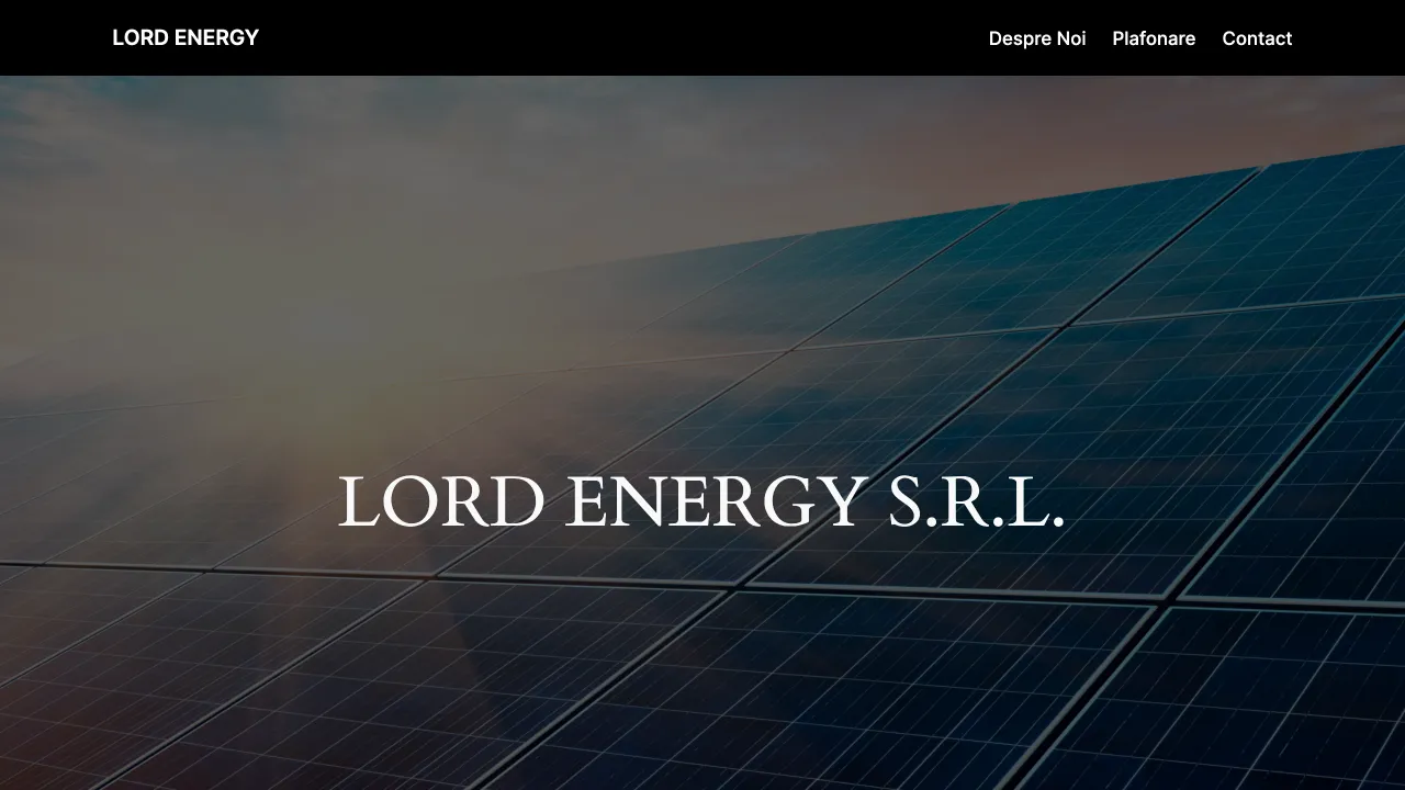 Pagina oficiala Lord Energy, furnizor de energie