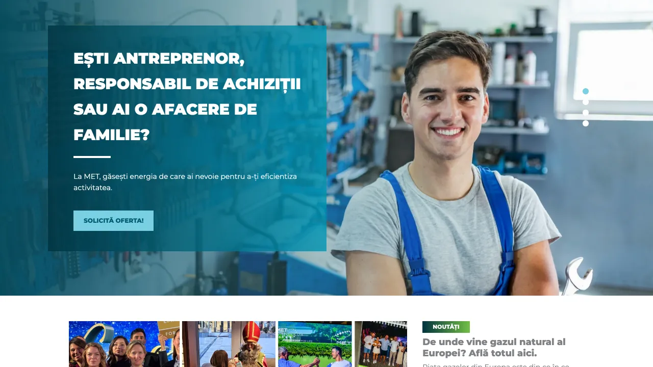 Pagina oficiala MET Romania Energy, furnizor de energie