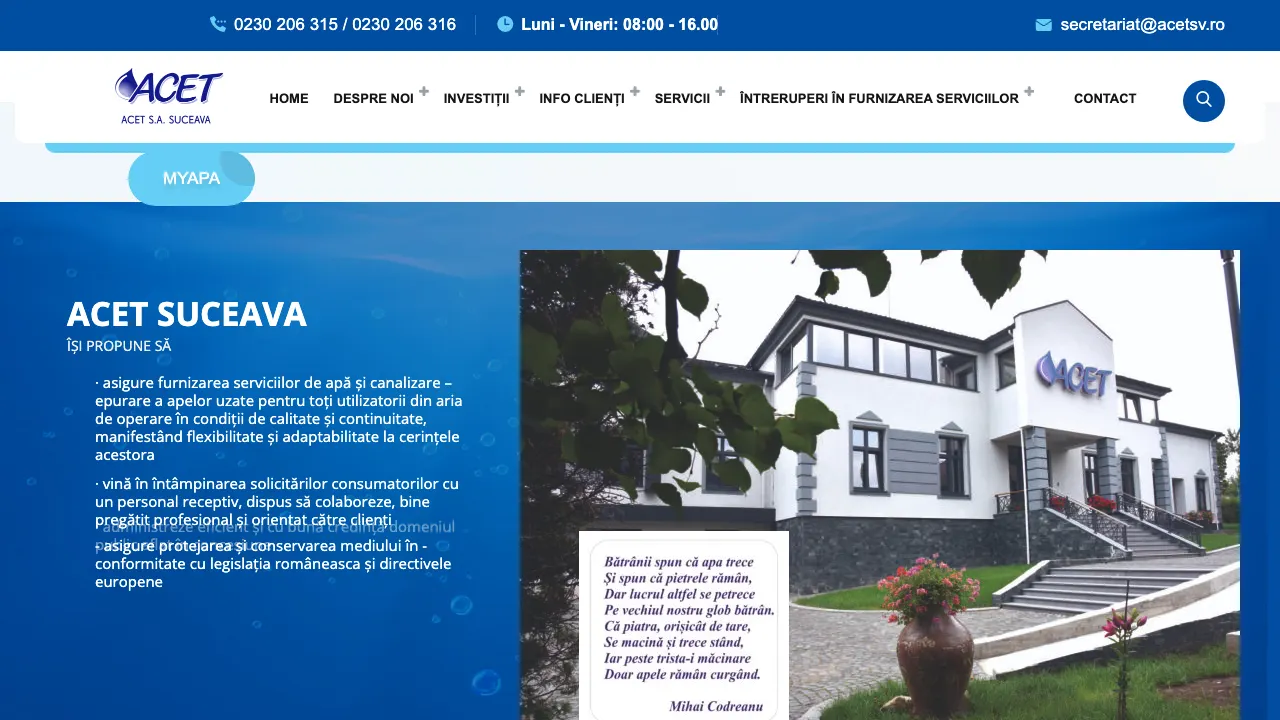 Site oficial ACET Suceava