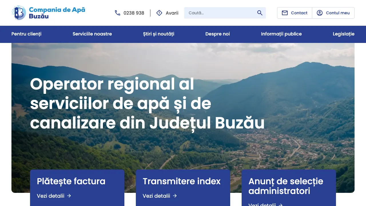 Site oficial Compania de Apa Buzau