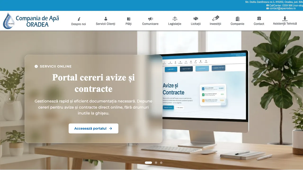 Site oficial Compania de Apa Oradea