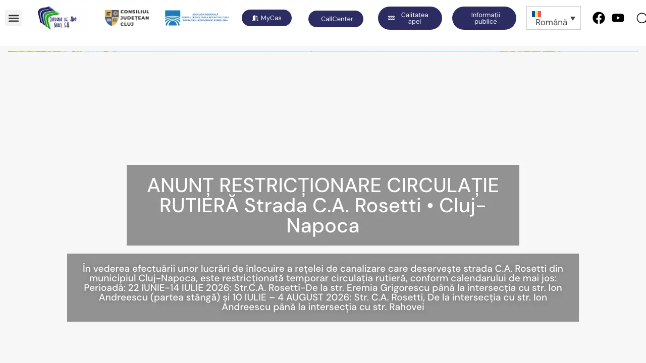 Site oficial Compania de Apa Somes