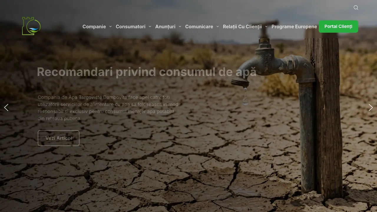Site oficial Compania de Apa Targoviste Dambovita