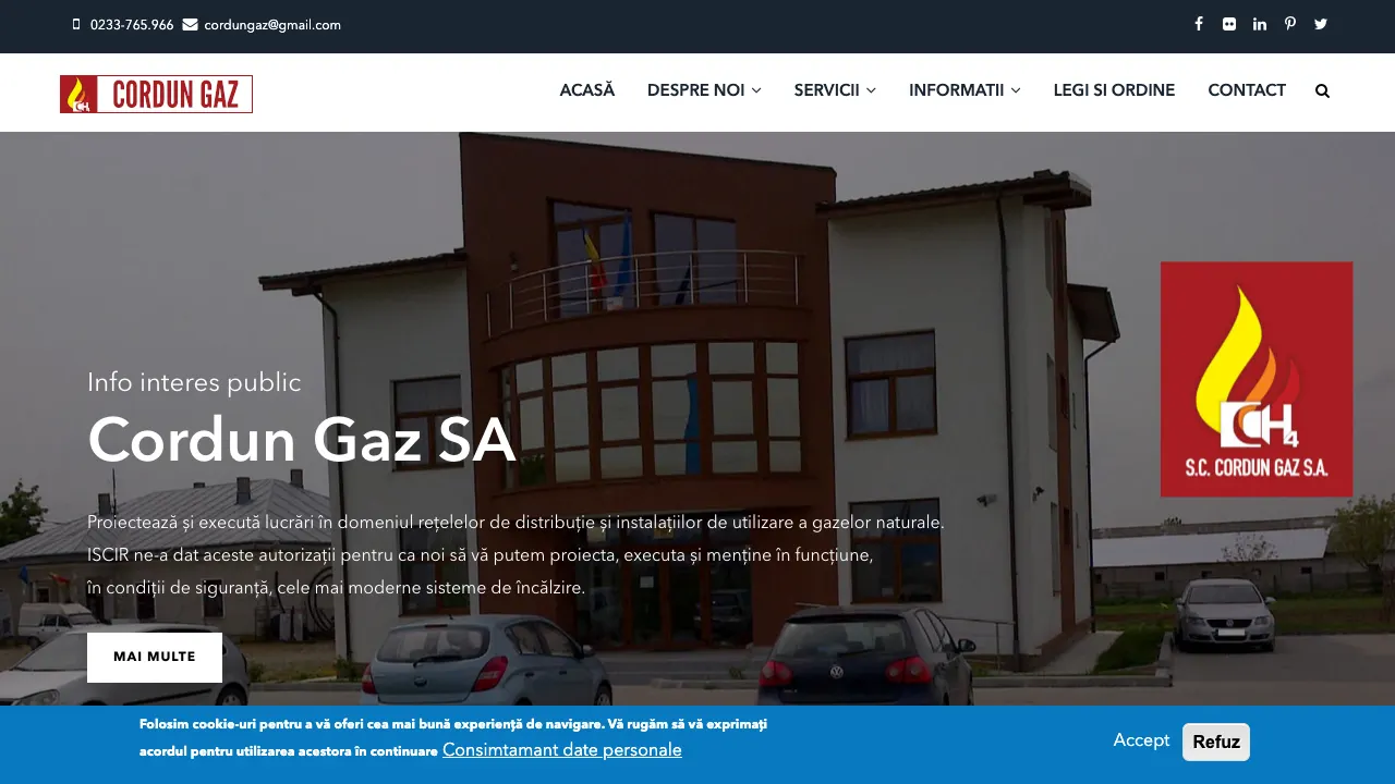 Site oficial Cordun Gaz
