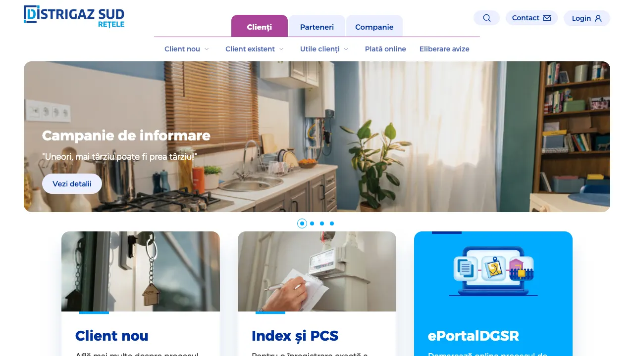 Site oficial Distrigaz Sud Retele