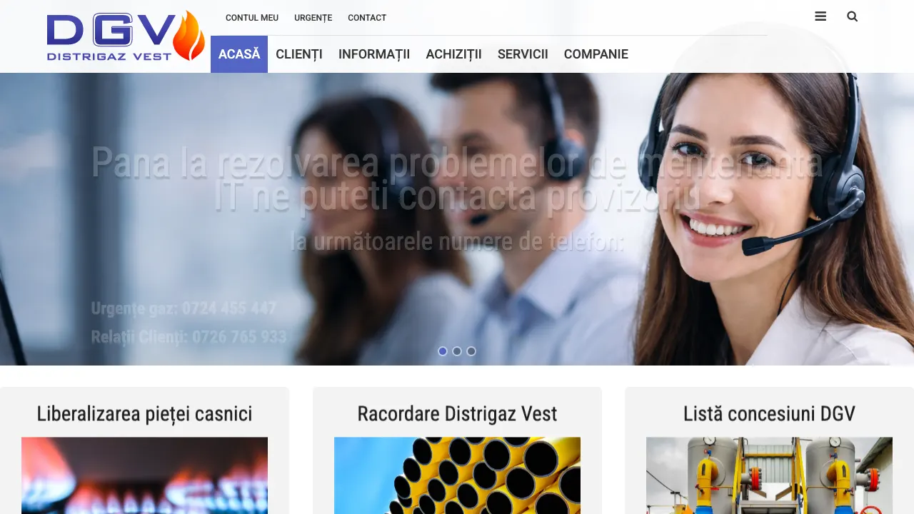 Site oficial Distrigaz Vest